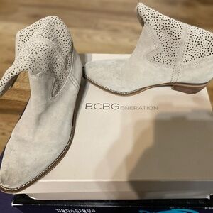 BCBG suede ankle bootie